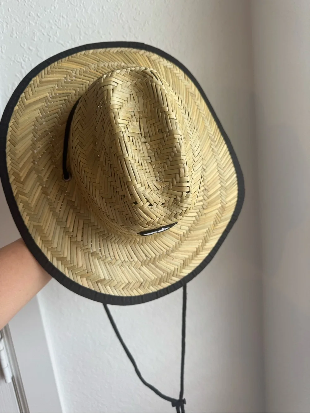 Toddler Straw Sun Hat with Black Trim